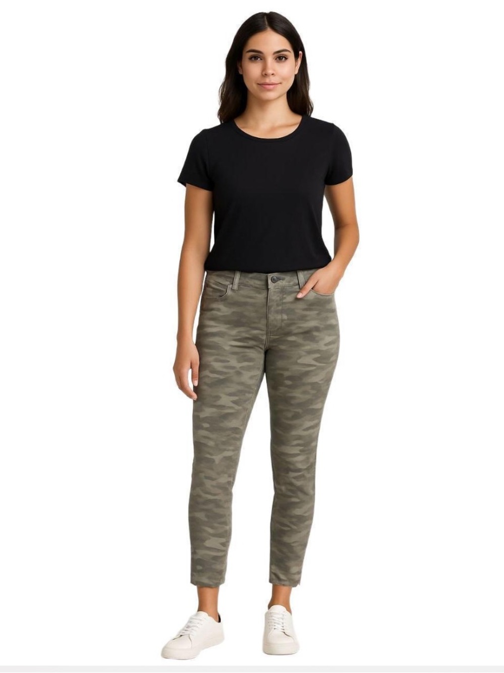 Wit & Wisdom Olive Camo Ankle Skinny Jeans Size 16